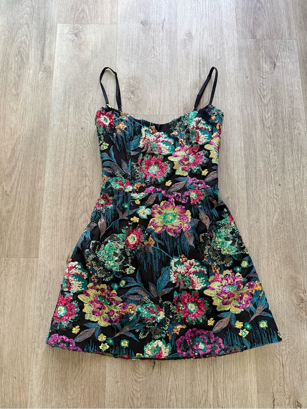 helsi cora floral sequin embellished mini party cocktail dress size XS NEW